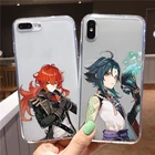 Милый чехол Genshin Impact в стиле аниме для Samsung Galaxy S21 S20 FE Note 20 Ultra 10 9 8 S10 S10e S9 S8 Lite Plus Pro 2020 Clear Fundas