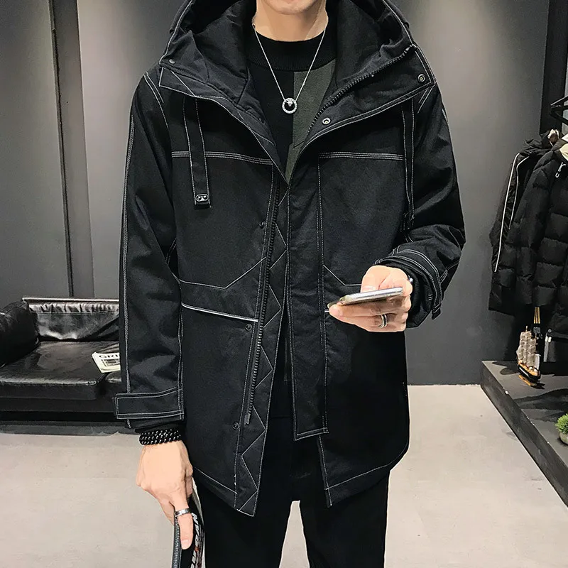 

Мужская теплая куртка с капюшоном и большими карманами, 2 цвета