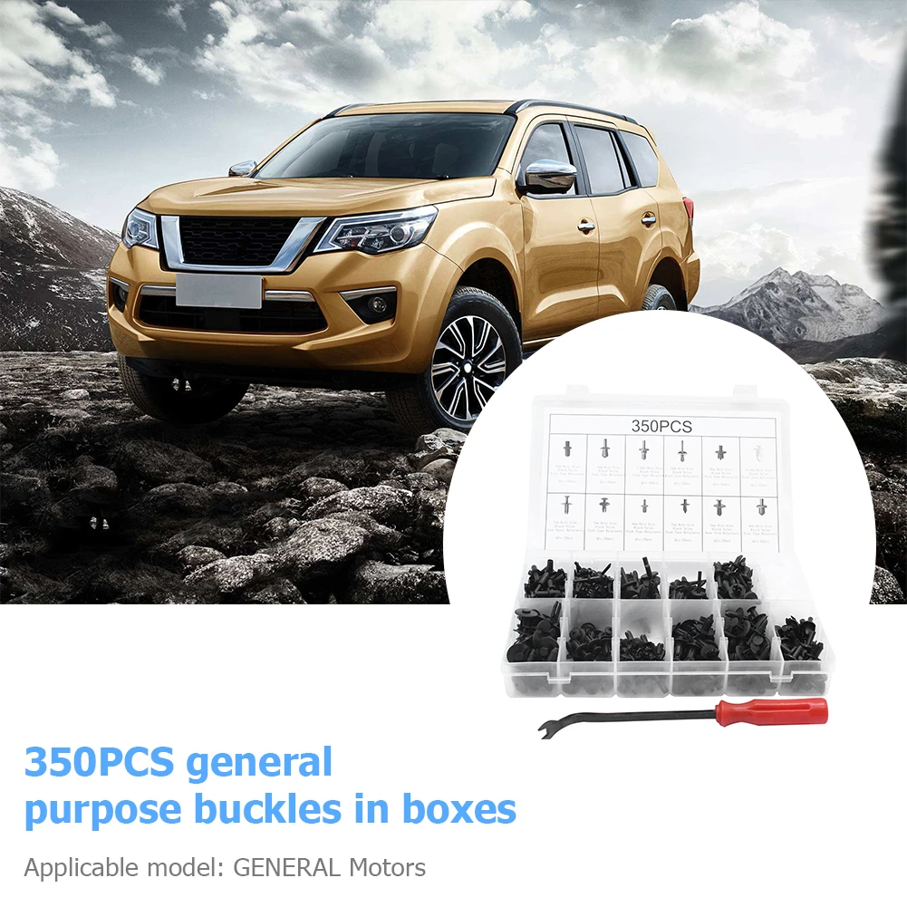 

350pcs Car Body Push Retainer Pin Rivets Door Trim Panel Clip with Puller Tool Outdoor Personal Car Parts Decoration
