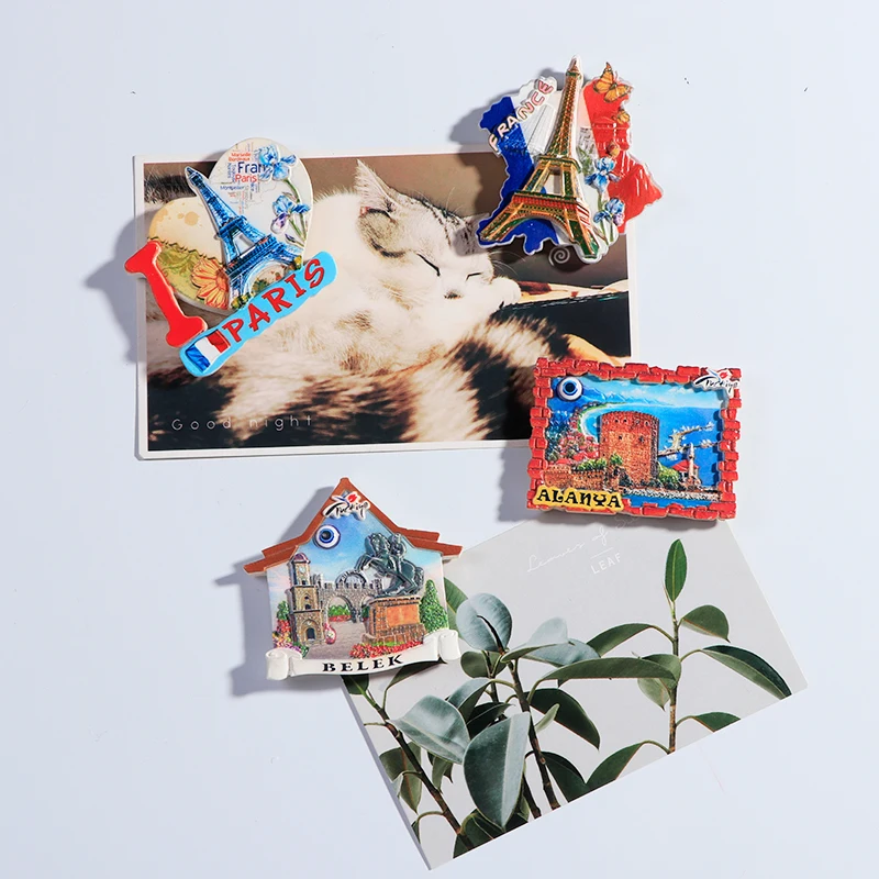 Сувенирные магниты на холодильник кантри Париж резиновая наклейка путешествия