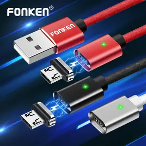 Кабель для зарядки FONKEN, Micro-USB Type-C Type-A, магнитный, 1м 2 м, 3A,14 цветов