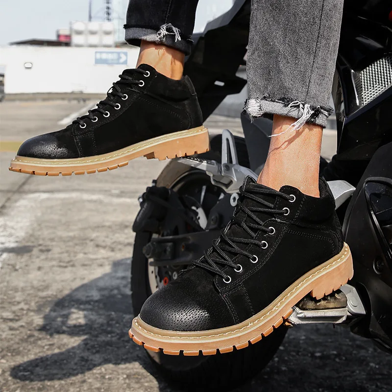 Мужские ботинки в стиле Ретро из натуральной кожи |