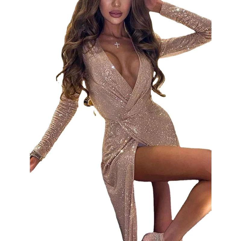 Женское сексуальное вечернее платье WEPBEL с блестками элегантное женское длинным