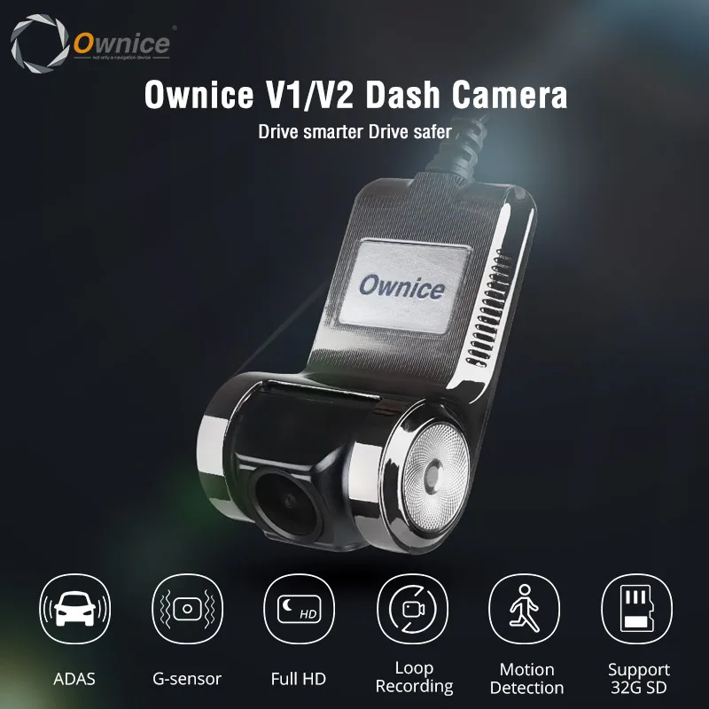 Автомобильный видеорегистратор Ownice V1 V2 Mini ADAS Carmera Full HD1080P с g датчиком ночного