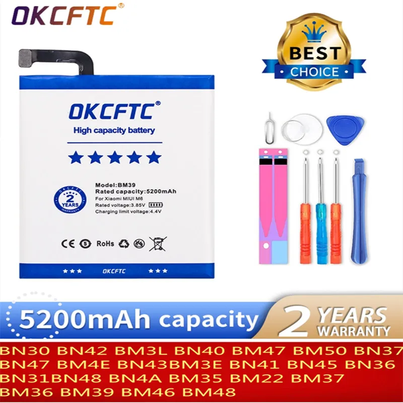 

Battery for Xiaomi 5 5S Plus MI6 8 9 Pocophone F1 A2 A2Lite MI4C Max2 Redmi 4 4A 3S 6 6Pro note 2 3 4 note4X 5 5A note6 note7pro