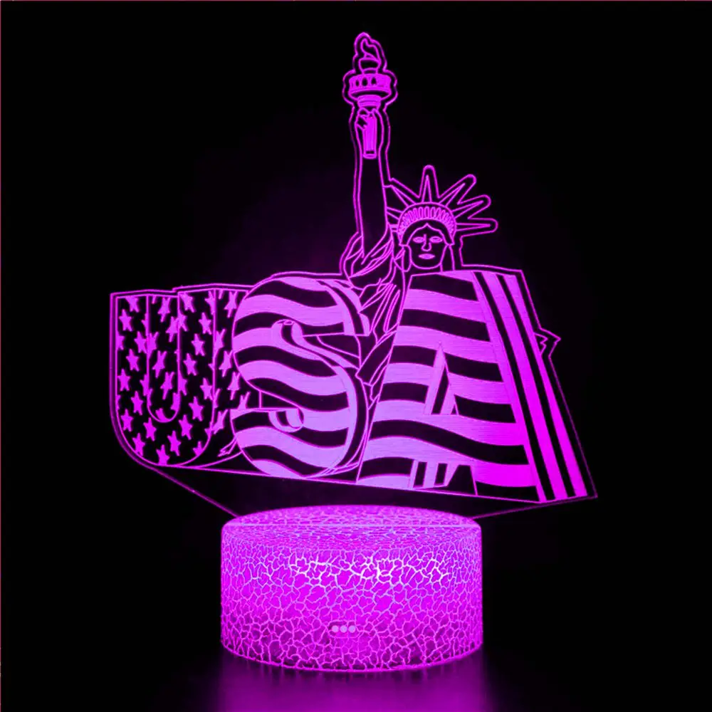 

Statue of Liberty Model 3D Night Light American Building Sign Desktop Children's Game Toy Christmas Gift LED Table Lamp Sensor