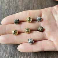 junkang 8mm zinc alloy pitted spacer beads diy bracelet necklace making amulet jewelry connector accessories found