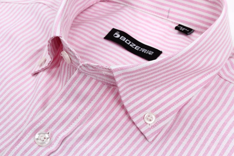 Модные Оксфордские повседневные мужские рубашки с коротким рукавом, Camisa Masculina, на пуговицах, с воротником, в полоску, Летний стиль, официальная мужская рубашка