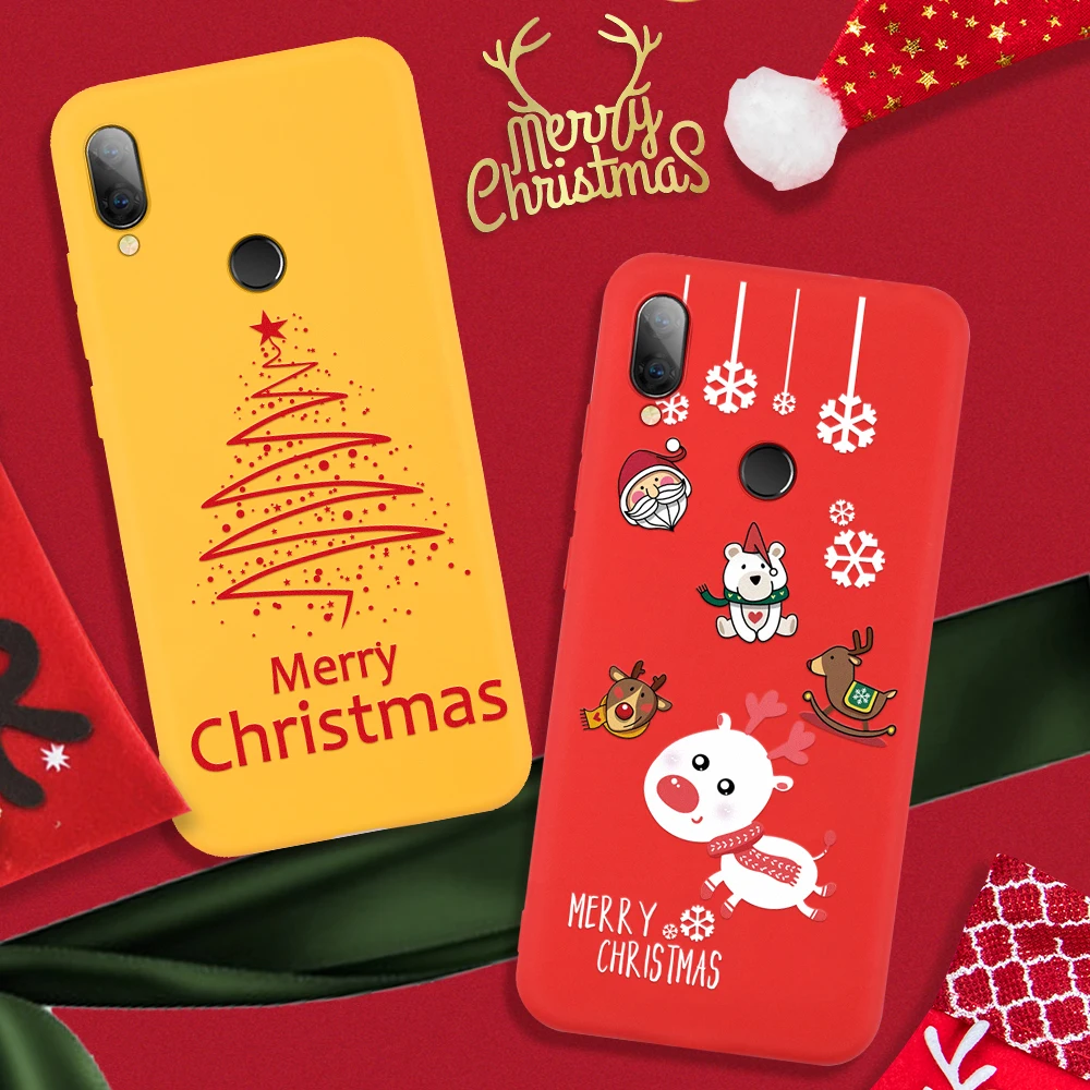 Мягкий чехол из ТПУ с рисунком Санта-Клауса для Xiaomi mi 8 9se 9T Pro рождественской елки