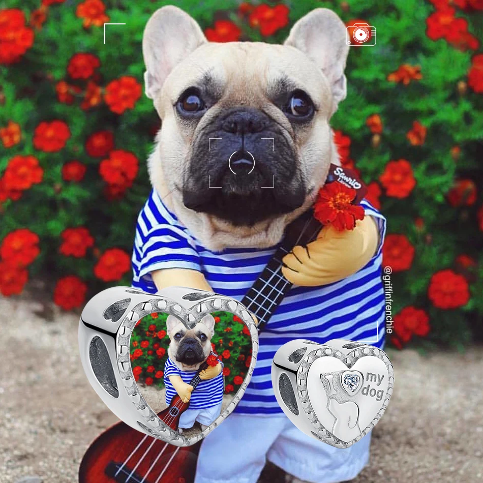 Шарм-бусина из серебра 925 пробы с подвеской в виде сердца | Украшения и аксессуары