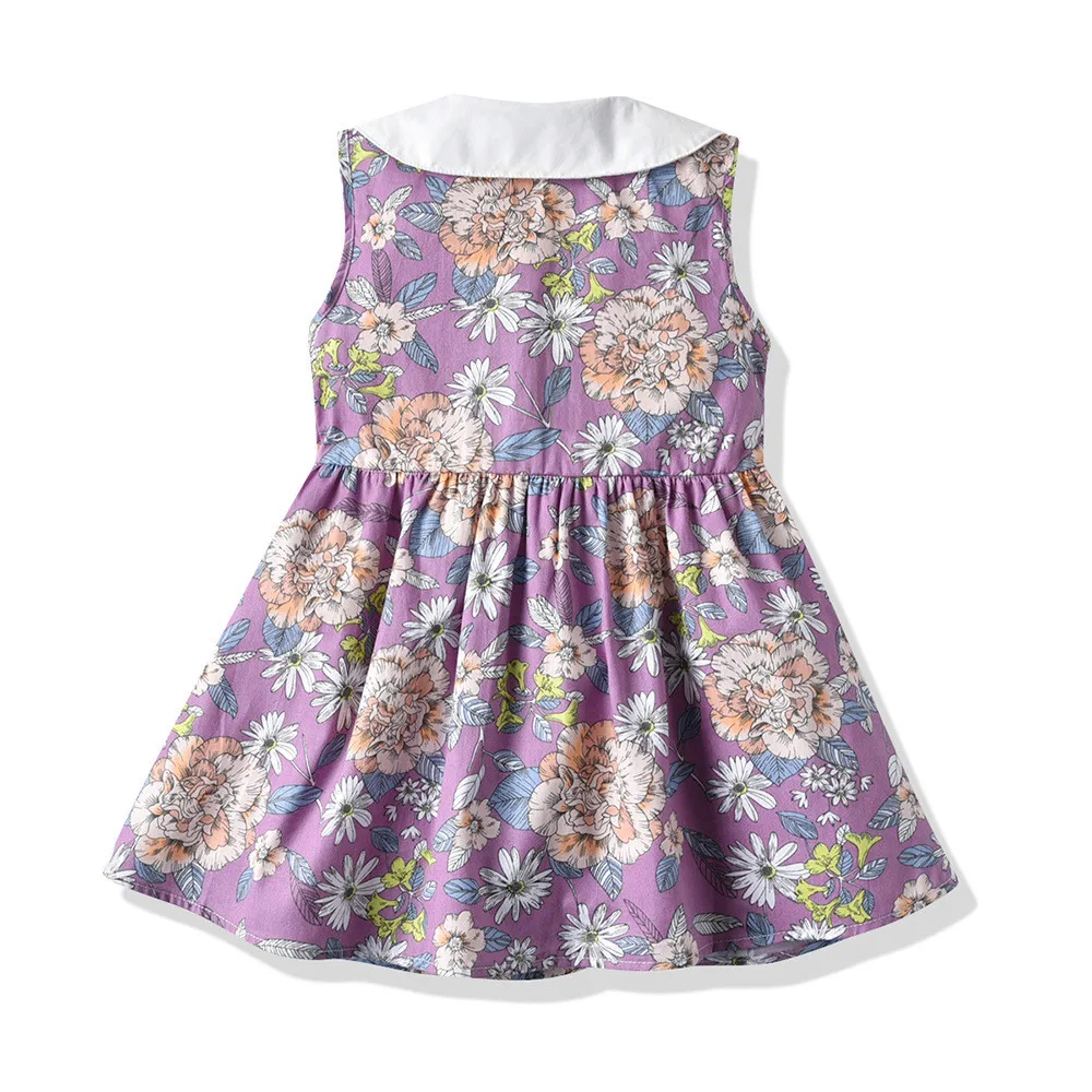 2021 летнее платье без рукавов для девочек детские повседневные платья с цветочным