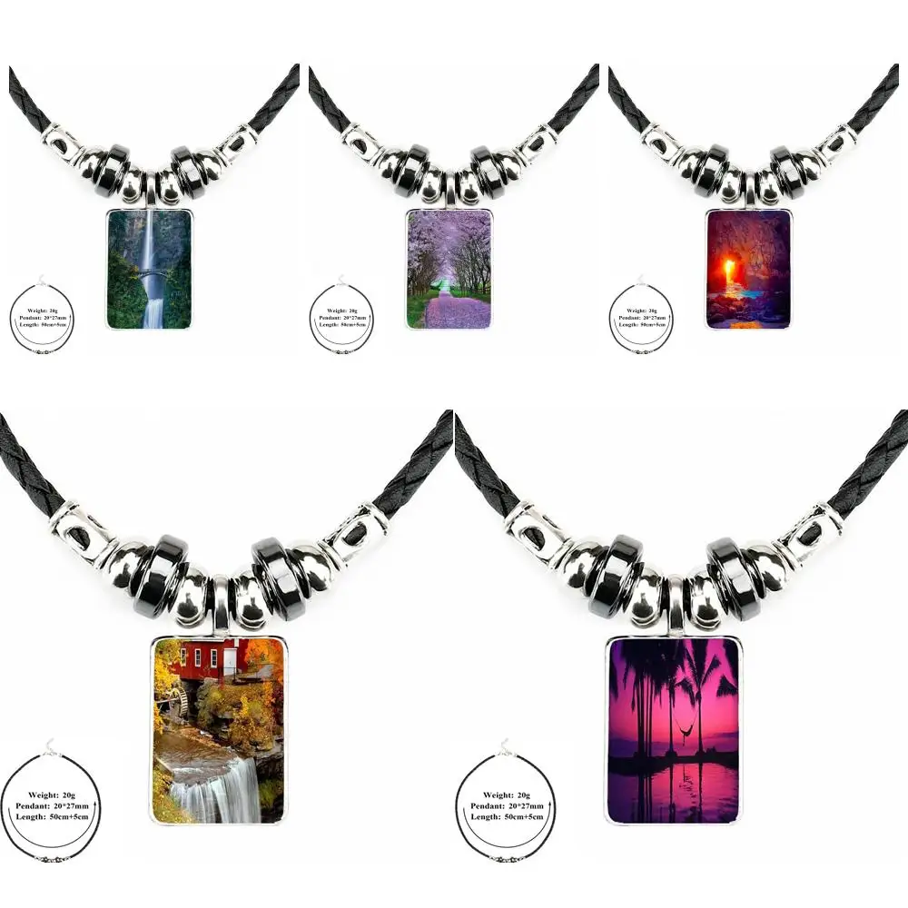 Ей глазурь колумбийский водопад стеклянное ожерелье кабошон винтажное черное