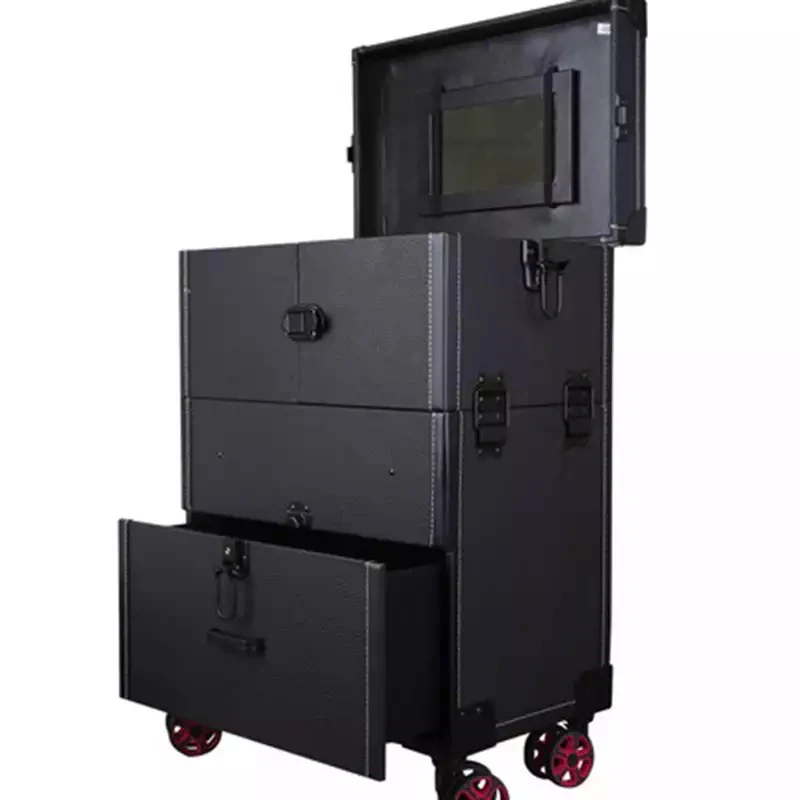 Multilayer Trolley Makeup Luggage Case Luxury Cosmetic Box Large Capacity Swivel Wheel Suitcae With Mirror Embroidery Toolbox | Багаж и