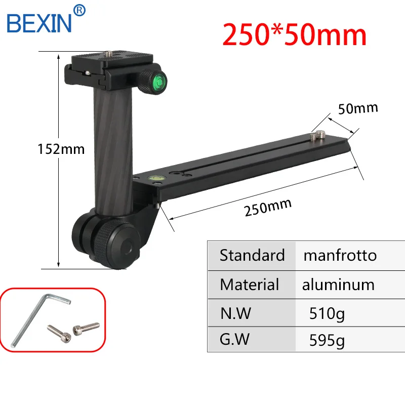Телеобъектив Поддержка dslr quick release Камера пластина штатив площадь 50 мм Ширина пластины для manfrotto dslr камера с винтом 3/8 1/4 - Цвет: 250x50mm with clamp
