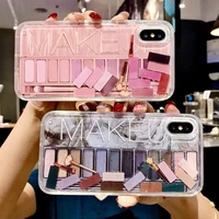 makeup eyeshadow palette phone case for iphone 12 11 pro max mini x xr xs max xr 7 8 6s plus se 2020 glossy soft silicone cover