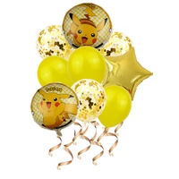 new pikachu pokemon aluminum balloon sequin latex children birthday party decoration children39s room decor figure toys