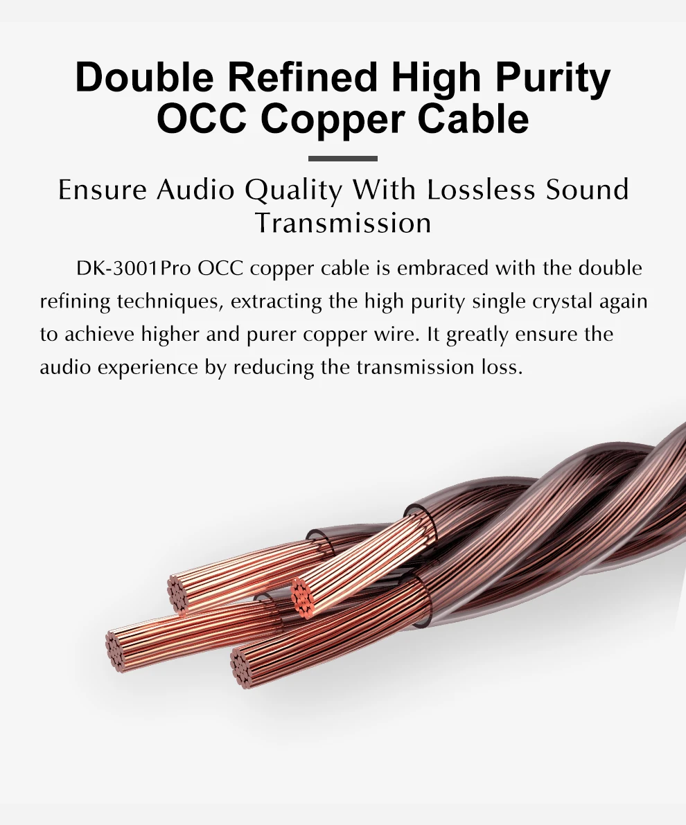 DUNU DK-3001Pro Hi-Res Beryllium 5 driver(4Knowles BA+1Dynamic) DK3001Pro Hybrid MMCX Connector HIFI Earphone