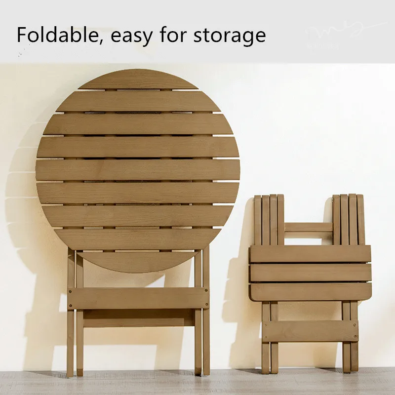 Современный деревянный садовый двор складной круглый стол и табурет мебель для