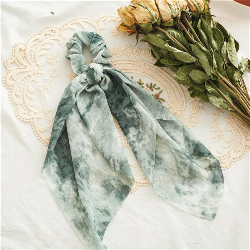 

Ruoshui Woman Dye Chiffon Hair Ties With Detachable Girls Srunchies Women Hair Accessories Ribbon Fashion Elastic Hairband