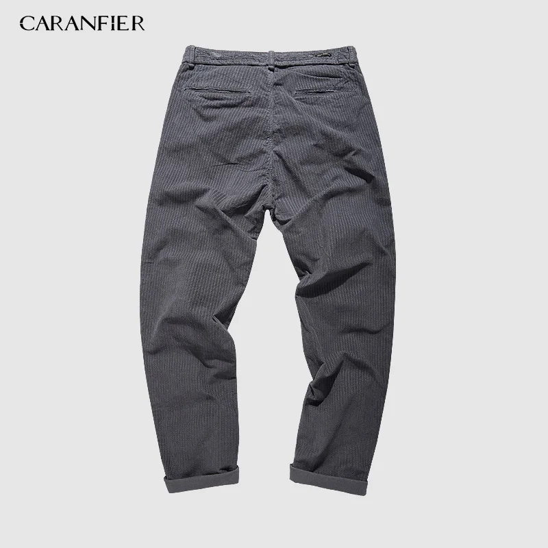 CARANFIER 2019 Brand Casual Pants Men Male Corduroy Fashion Trousers Plus Size Ankle-Length High Quality 34 36 | Мужская одежда