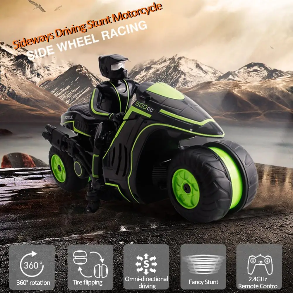 2 4G RC трюк мотоцикл с левой и правой стороны дрейф 360 градусов вращение