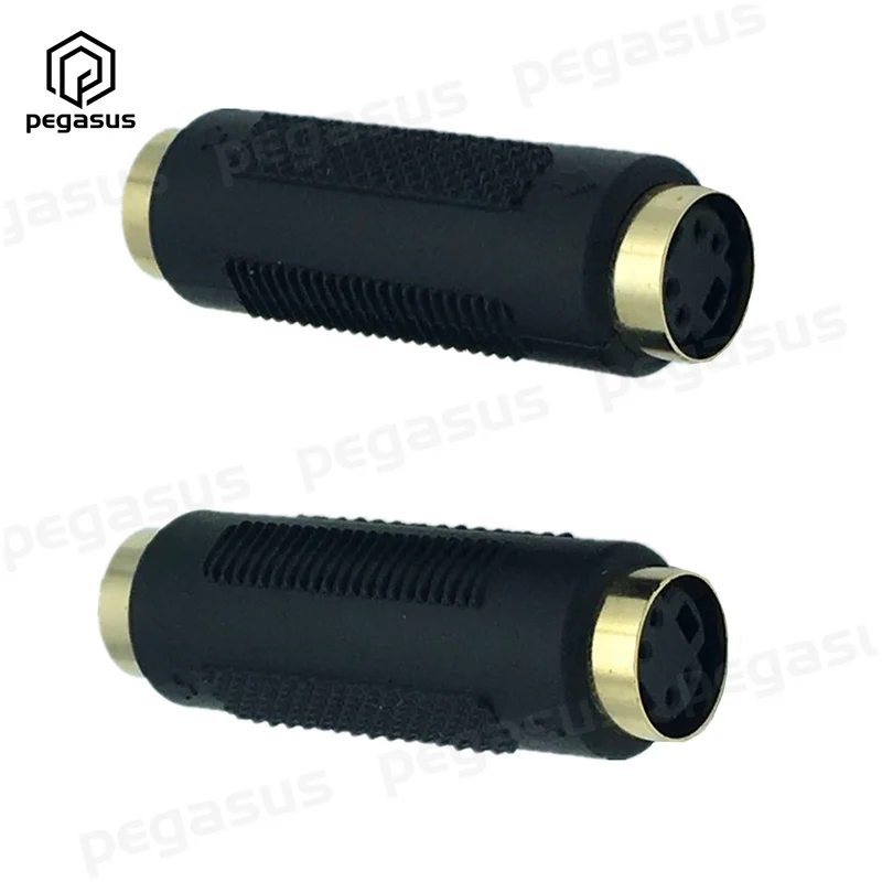 Позолоченный S-видеокабель 4-контактный переходник гнездо-гнездо для микрофонов