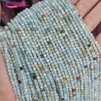 high quality 3mm natural multicolor amazonite stone faceted round loose spacer small beads diy gems jewelry accessory 38cm b153