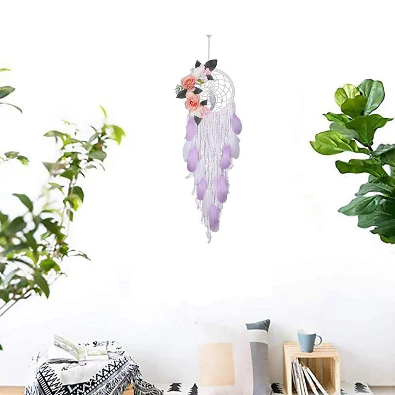 

Handmade Dream Catcher Net with Feathers Wall Hanging Dreamcatcher Craft Gift Christmas Decoration for Home -91cm