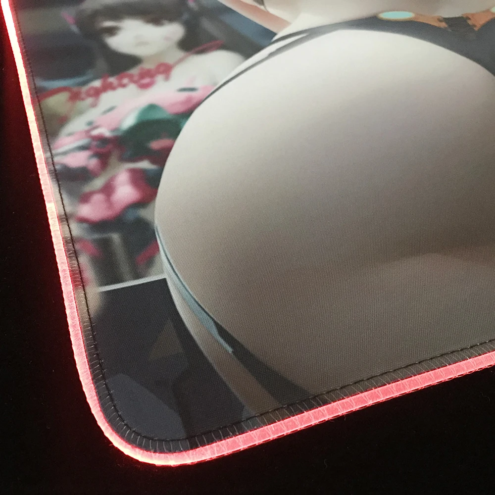 Большой игровой коврик для мыши геймерский коврик для мыши RGB коврик для мыши XXL компьютерный коврик светодиодный коврик с подсветкой Mause ковер Настольный коврик для Overwatch OW DVA