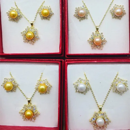 

Cheap Flower Pendant and Earrings Jewelry Set Base Mountings Settings Findings Jewelry Settings Parts for Pearls Beads Stones