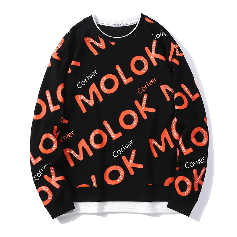

Men Autumn New Letter O-Neck Printed Hedging Sweatshirt 2021 Men's Casual Fashion Sweater Brand Clothing New Arrivals Hot Sale