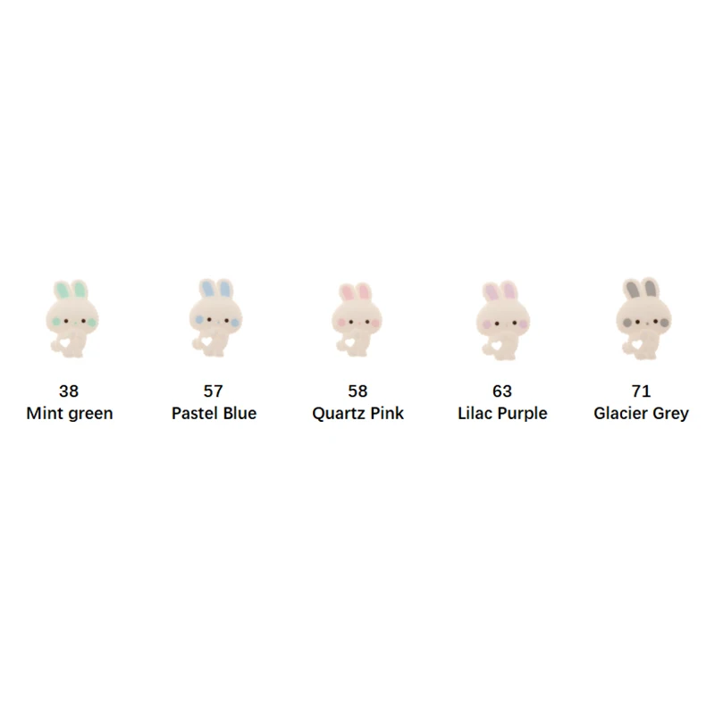 

Fkisbox 10pcs Rodent Silicone Bunny Baby Teether Rabbit BPA Free Infant Chew Charms Teething Necklace Accessories Pendant Toys