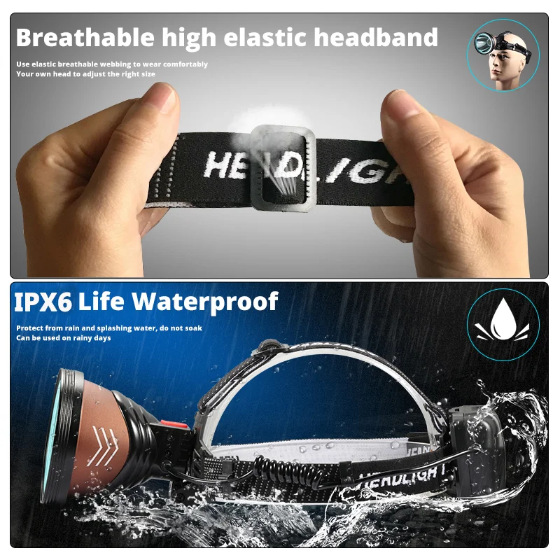 Comprar Faro Con Sensor Infrarrojo XHP100, Linterna Frontal LED Superbrillante, Potente, Recargable, USB, Para Exteriores, 18650