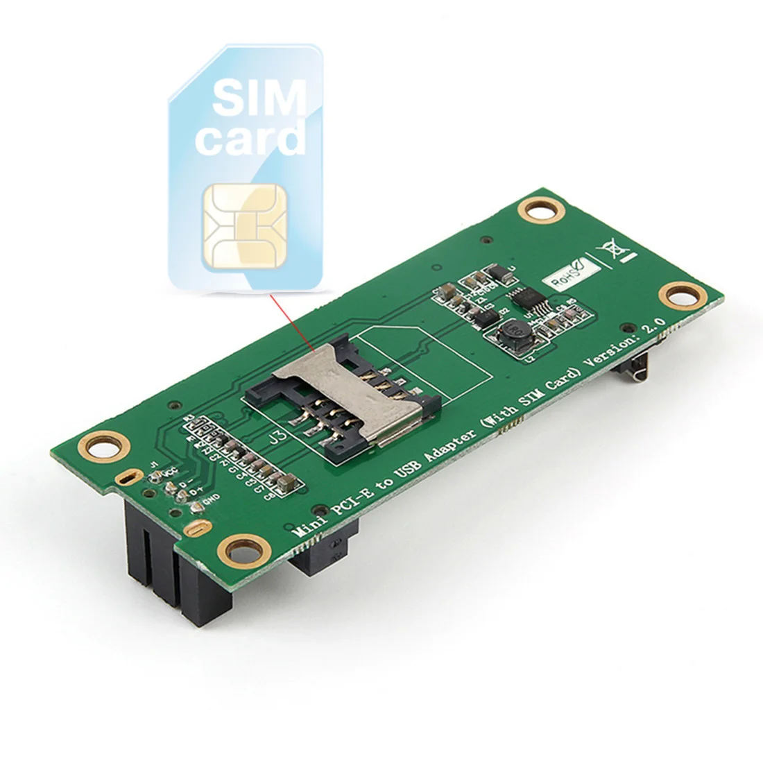 Mini PCI-E к USB с адаптером для SIM-карты 3G 4G USIM карта WWAN/LTE GPS модуль горизонтальным