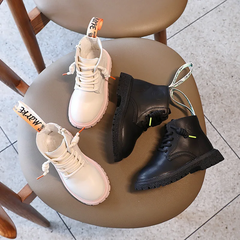 

Детские осенне-зимние ботинки CAPSELLA, женская обувь, детские кожаные модные ботинки для девочек и мальчиков, модные кроссовки, размер 26-36