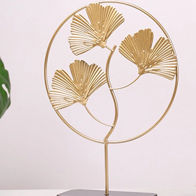 Золотые украшения Ginkgo Biloba с листьями поделки для дома гостиной крыльца