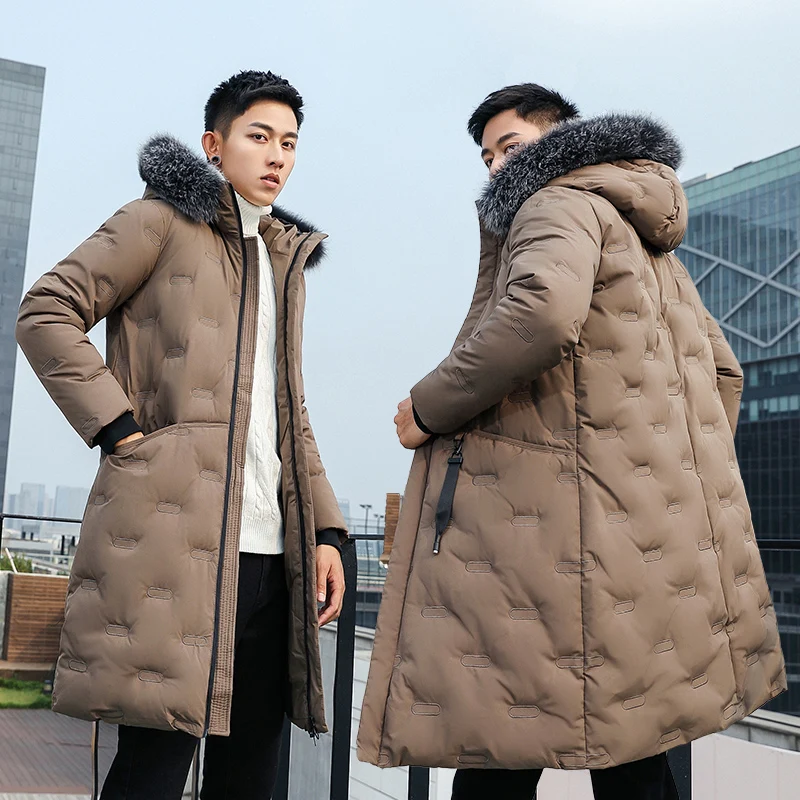 Winter Jackets 90% Hooded Long Down Jacket  with fox fur collar Thick Keep Warm Plus Long  Down Coat fashion high quality