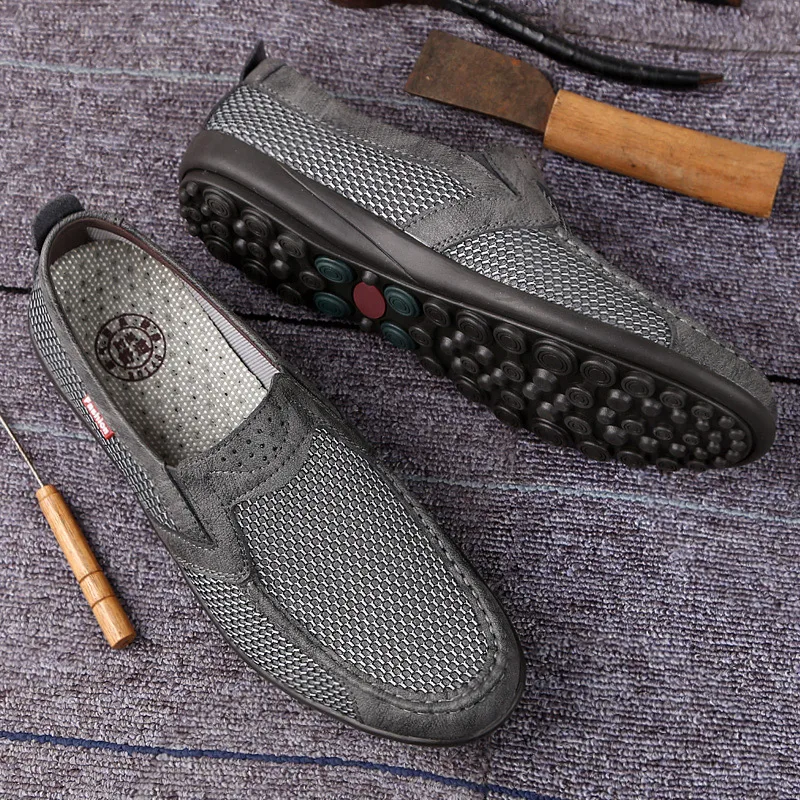 

Summer Breathable Mesh Men Casual Shoes Slip On Big Size Flat High Quality Brand Comfortable Soft Zapatillas Hombre