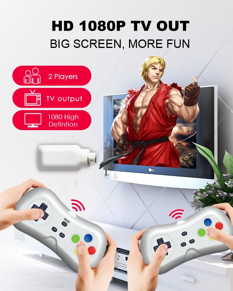 Беспроводной приемник HDMI мини ТВ игровой автомат 200 двойной Классический игровой 2,4G HD беспроводной контроллер