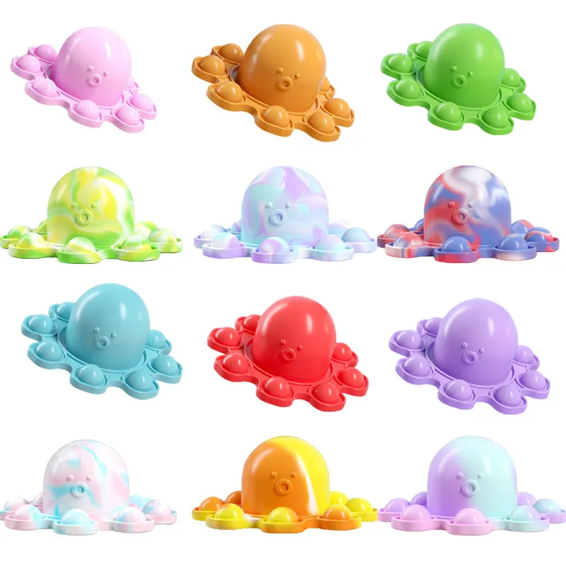 

Mini Reversible Octopus Push Pop Bubble Fidget Toy Flip Cute Octopus Squeeze Sensory Tools to RelieveStress for Kids Adults