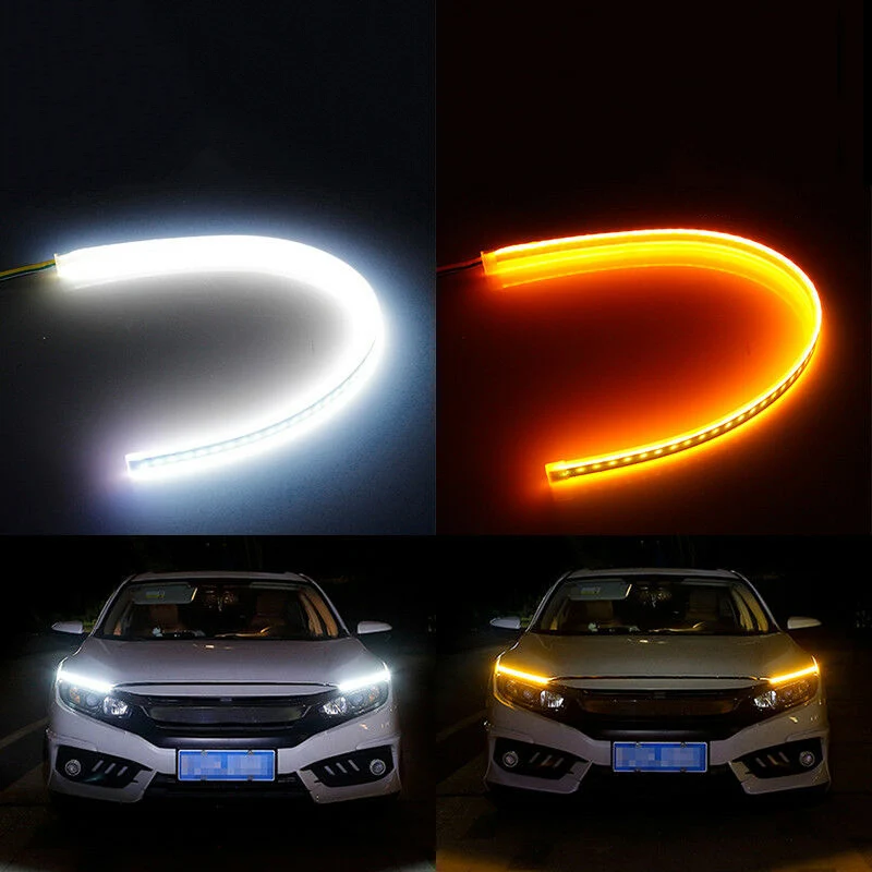

2pcs Signal Light Strip For Headlight IP68 Waterproof Accessory Lamp Amber