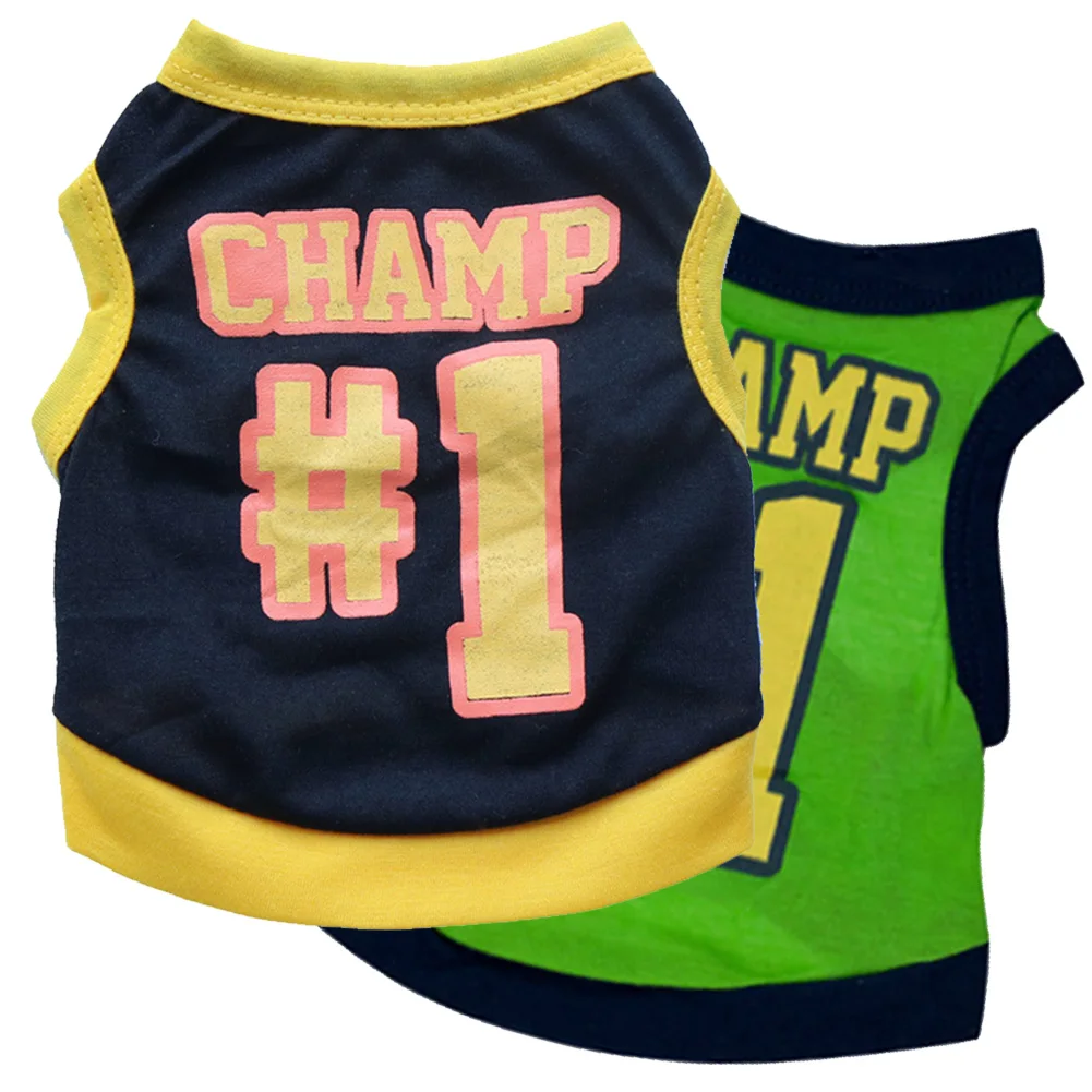 

Spring and Summer New Vitality Fresh and Bright Sports Style Jersey Breathable T-shirt Vest Short-sleeved Puppy Dog Clothes