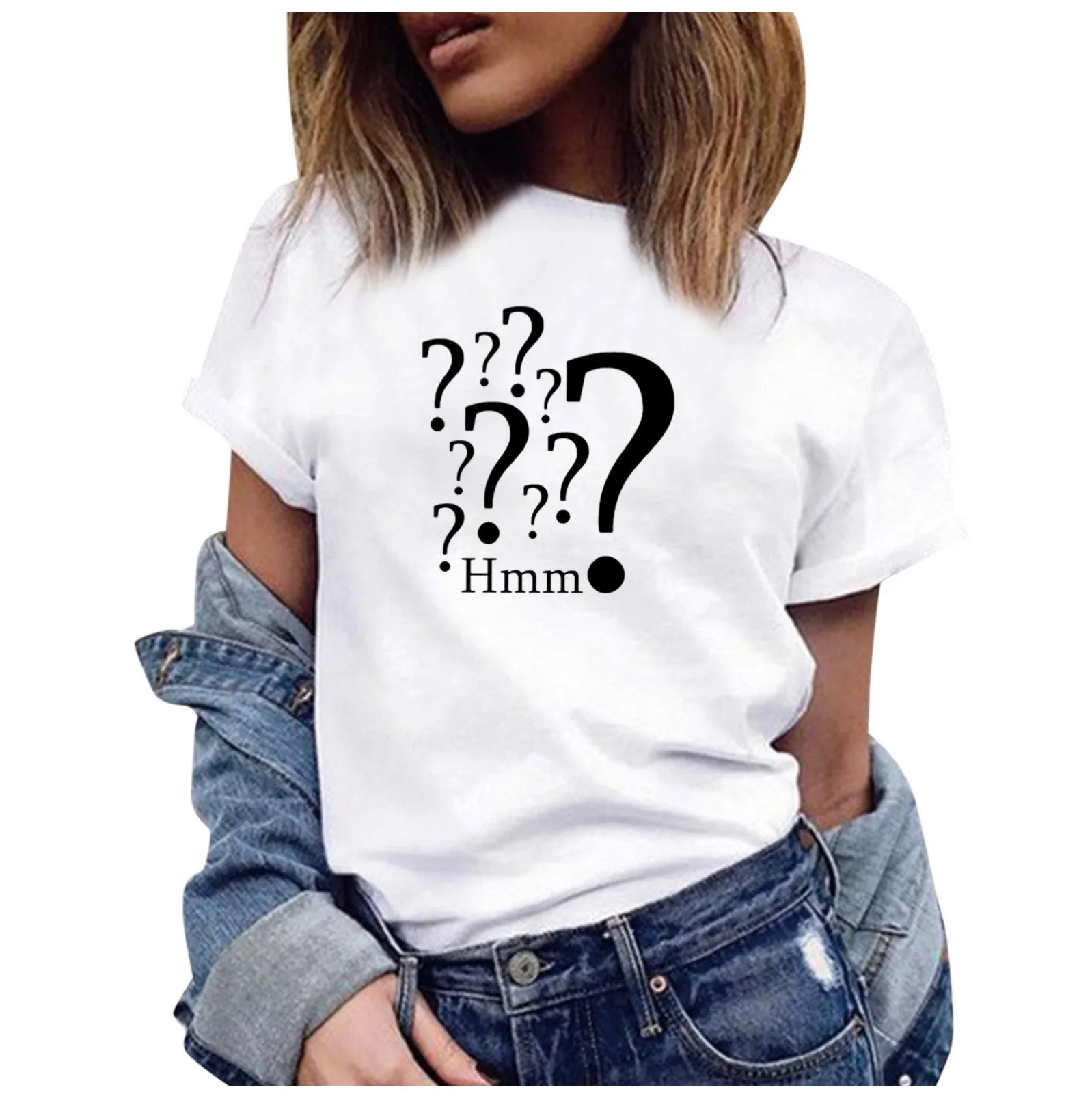 

#48 Summer Fashion Women's Casual Moon Sun Letter Print Sleeveless O-neck T-shirt Ulzzang