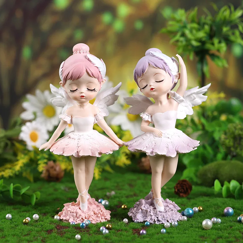 

Girl Resin Statues Sculptures Car Interior Kawaii Room Decor Resin Toys DIY Cake Party Decoration Model Figurine Kids Gifts