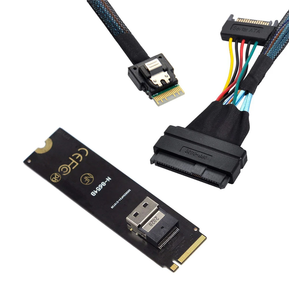 NGFF M-Key NVME to SFF-8654 Slimline SAS Card Adapter and U.2 U2 SFF-8639 PCIe SSD Cable for Mainboard | Компьютеры и офис
