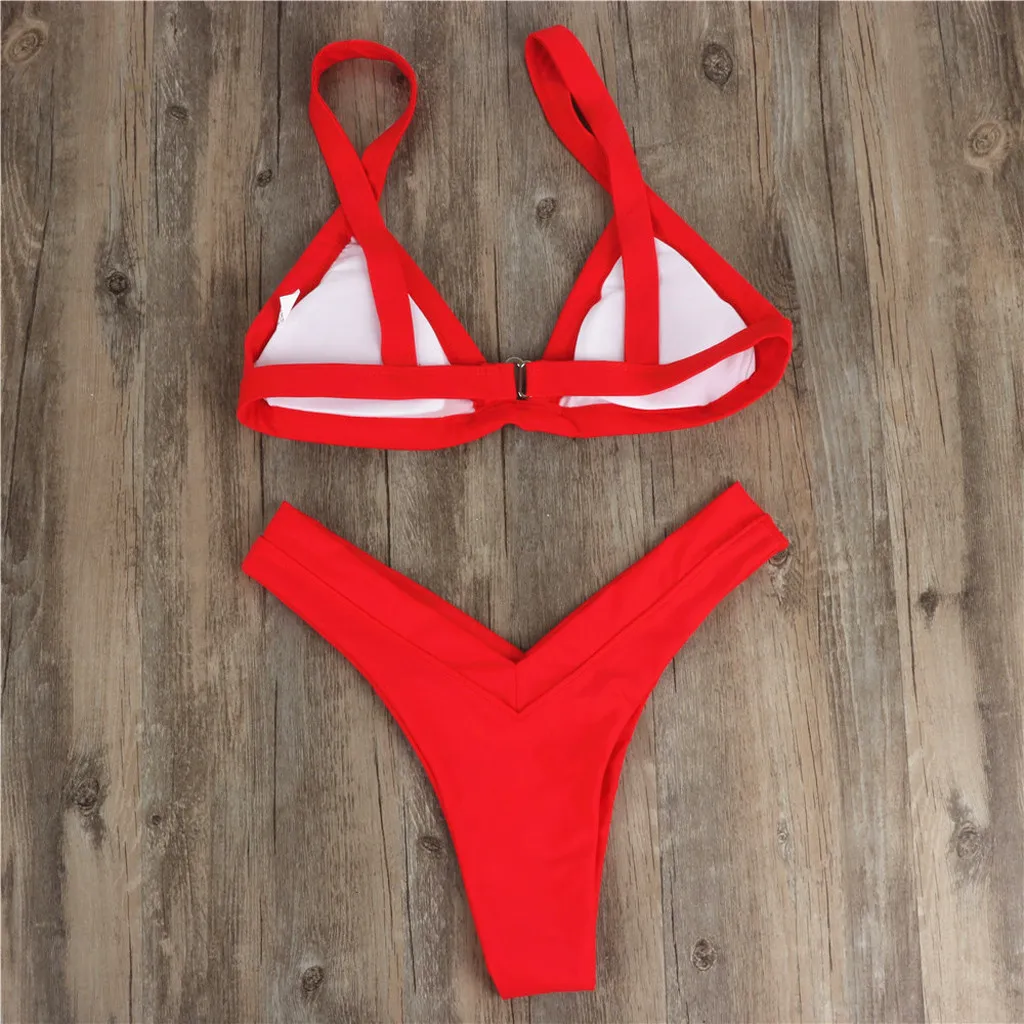 

women's swimsuit Polyester bikini 2020 Women Bandeau Bandage Bikini Set Push-Up Brazilian Swimwear Beachwear Swimsuit