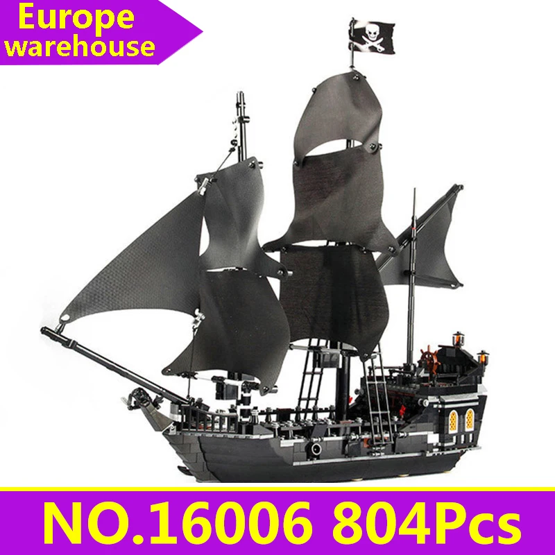 16006 Lepinblocks 16006 16009 queen Anne Revenge Caribbean черный жемчуг Пираты корабль строительные блоки Набор игрушек король кирпичи детский подарок - Цвет: 16006