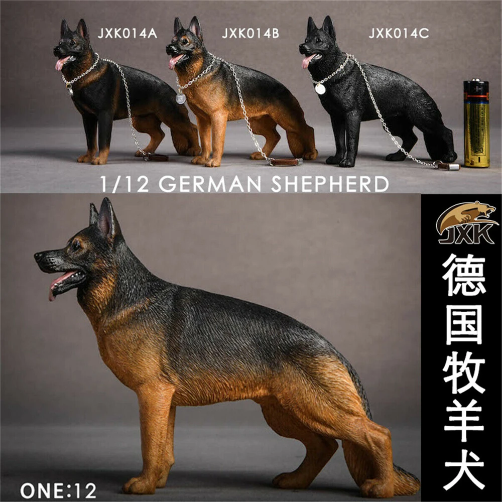 

JxK 1:12 Scale German shepherd Dog Figure Pet Healing Figure Canidae Animal Collector Toy Resin Desktop Decoration Gift