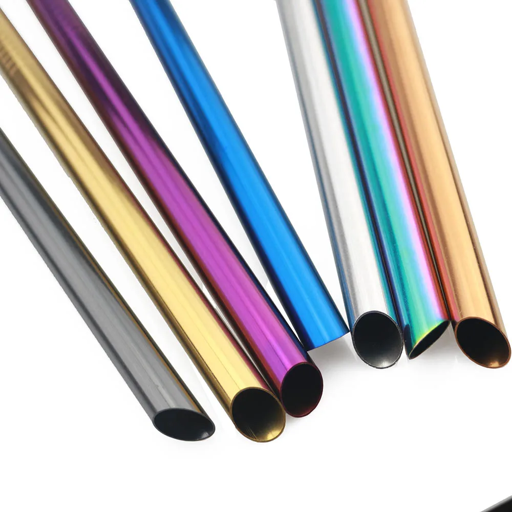 

1-Piece Steel Straw Drink Bubble Fat 12mm Drinking Tea Pearl Milkshake 304 Stainless Party Cocktail Straws With Jumbo 1Pcs