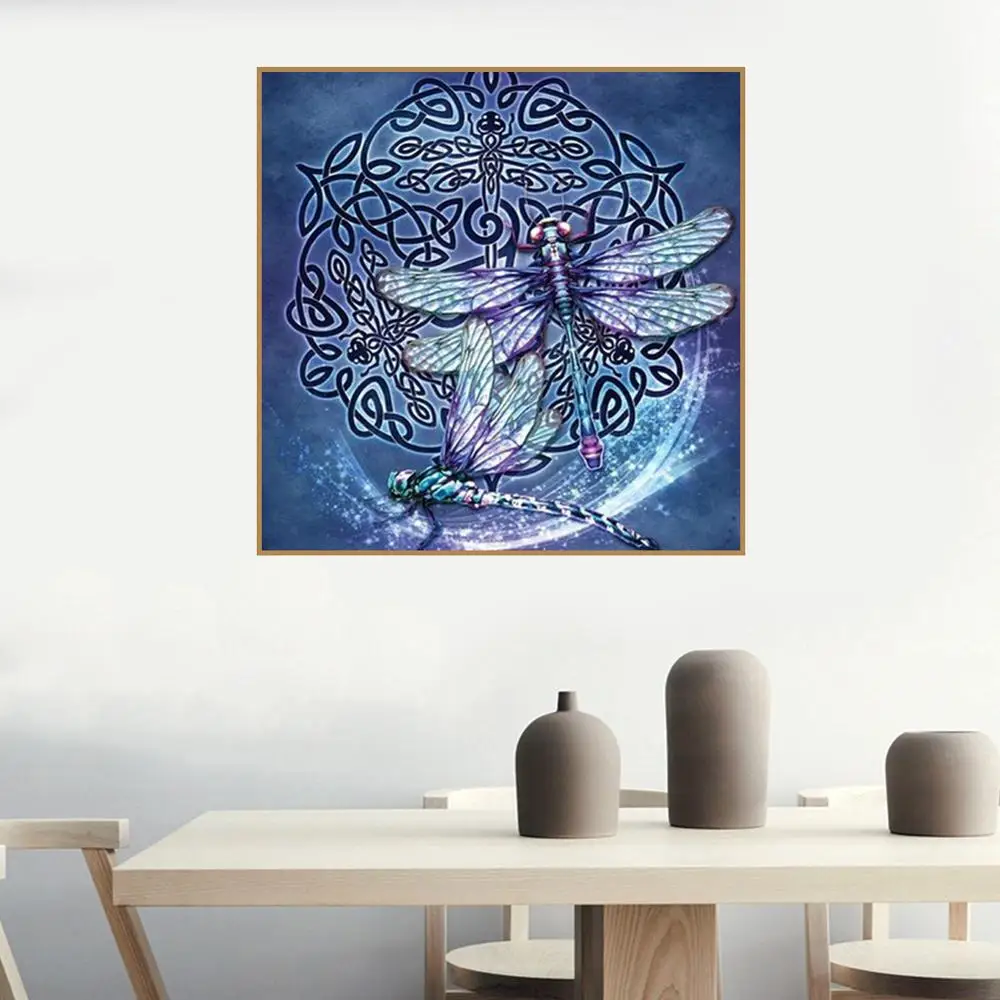 Алмазная мозаика DIY 5D Вышивка крестом Стрекоза набор крестиков сувенир наборы